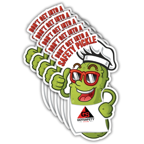Safety Pickle Stickers (5 Pack) GotSafety.com