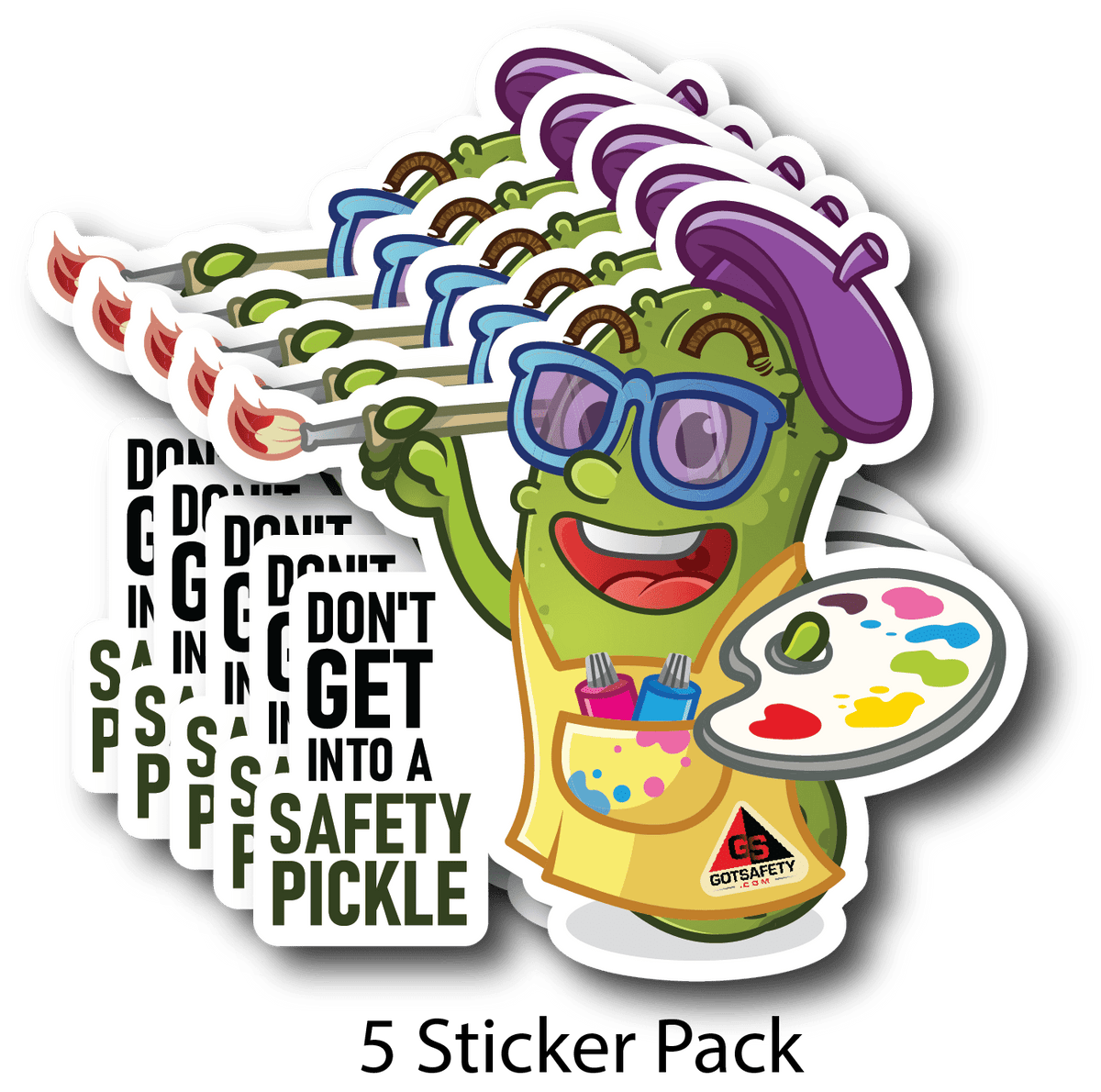 Safety Pickle Stickers (5 Pack) GotSafety.com