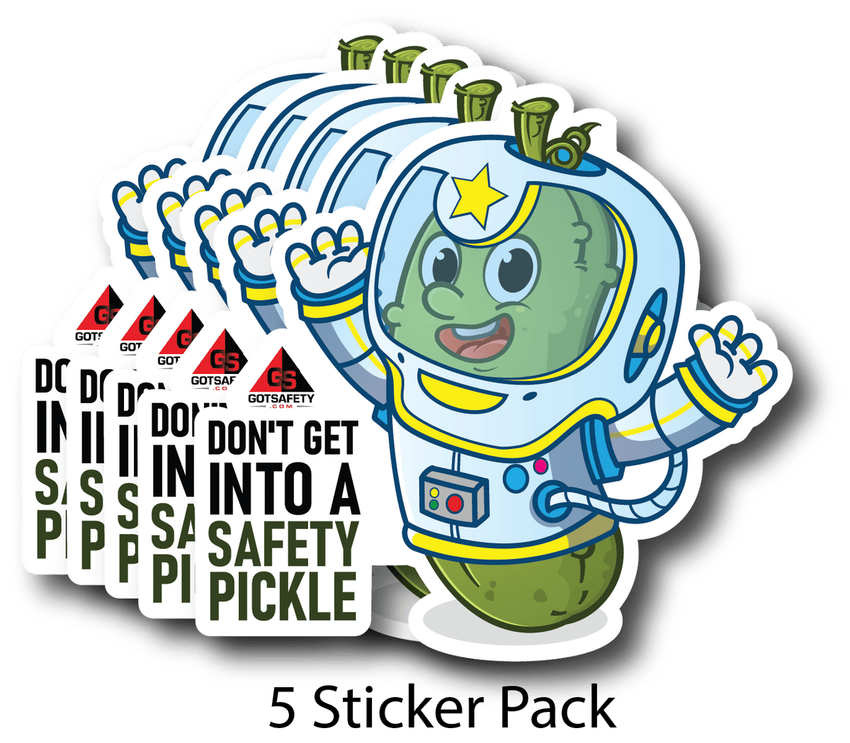 Safety Pickle Stickers (5 Pack) GotSafety.com