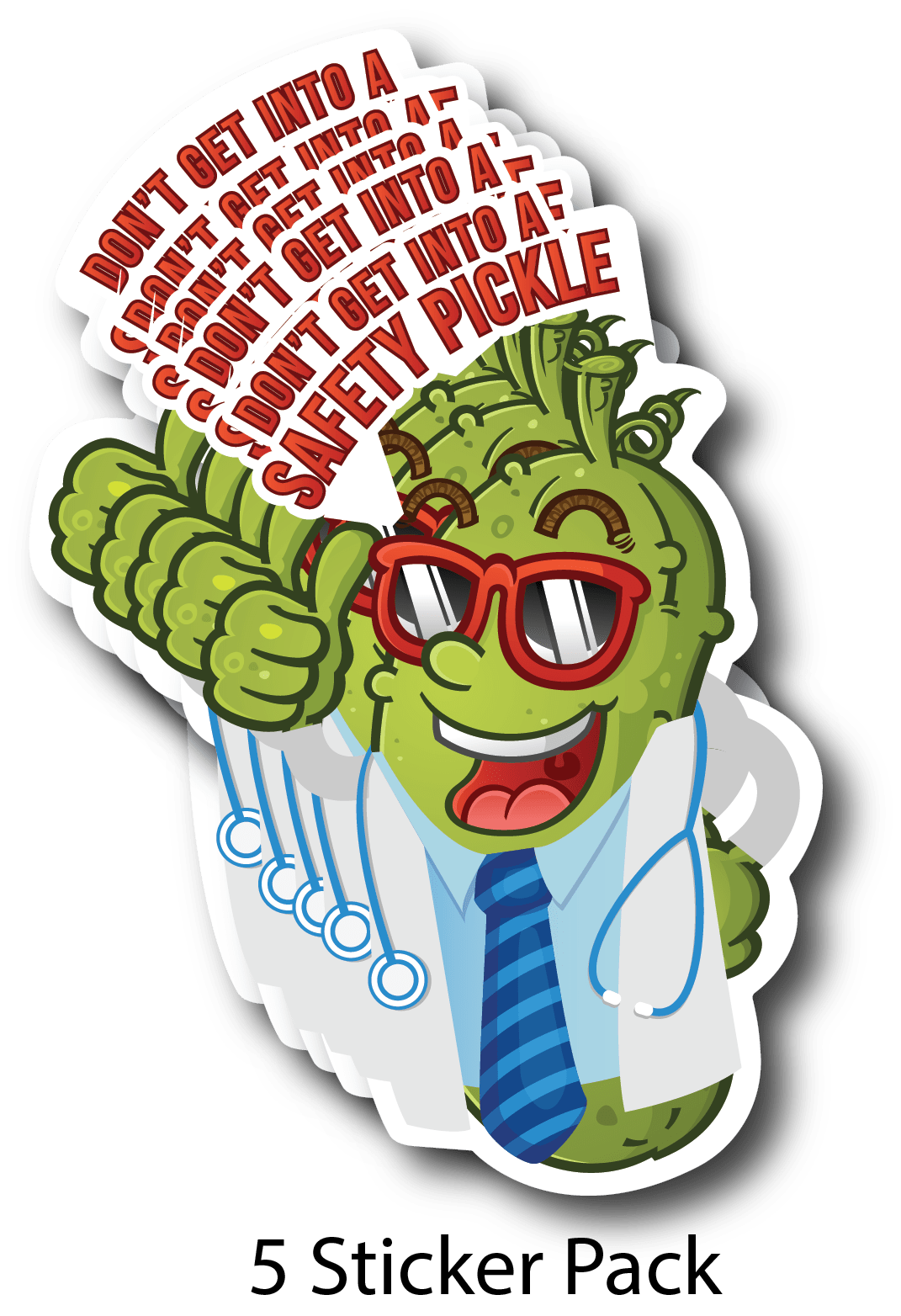 Safety Pickle Stickers (5 Pack) GotSafety.com