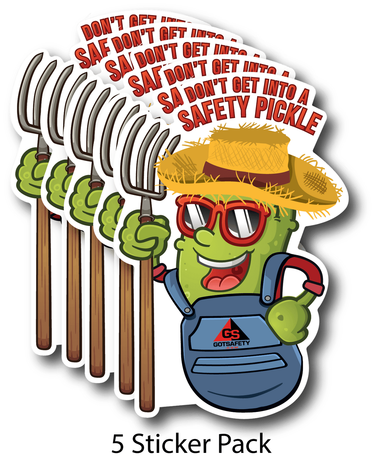 Safety Pickle Stickers (5 Pack) GotSafety.com