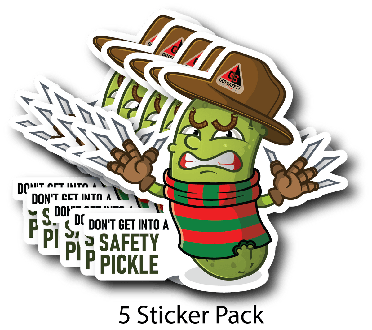 Safety Pickle Stickers (5 Pack) GotSafety.com
