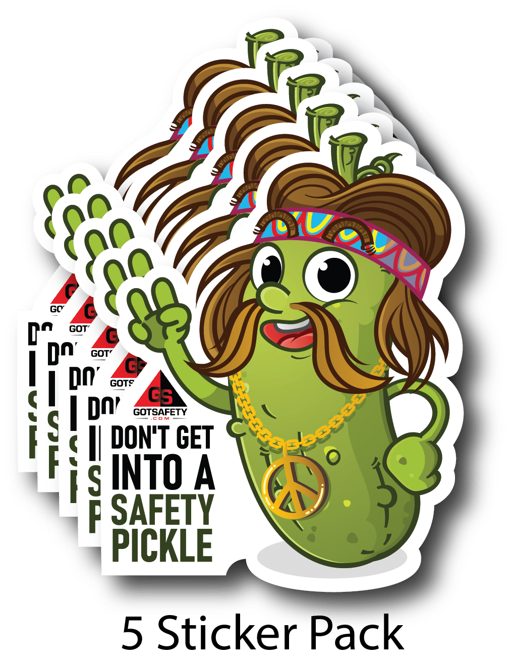 Safety Pickle Stickers (5 Pack) GotSafety.com