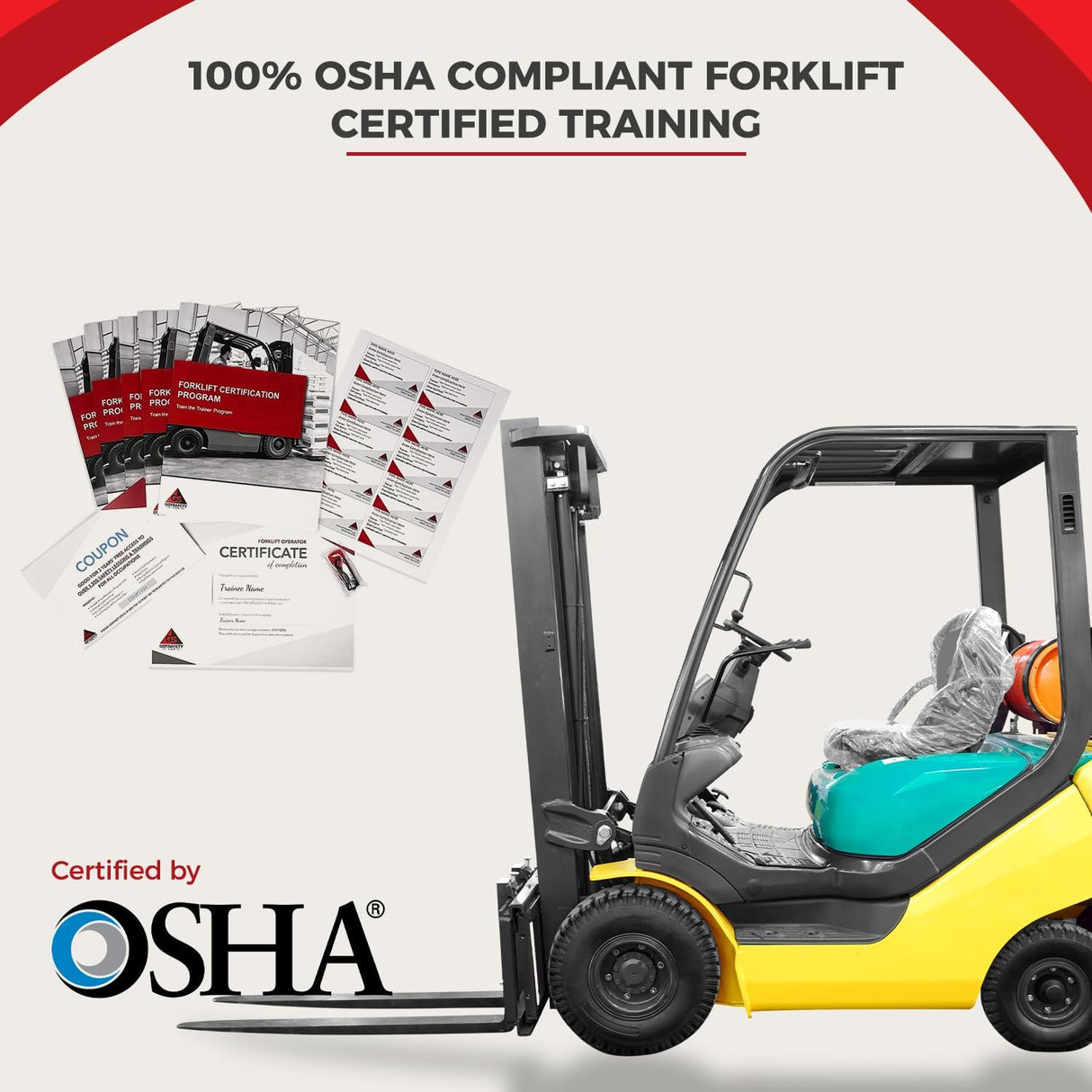 Forklift Training Kit - includes Forklift Certification Cards, Tools, Training Handbooks, Evaluation Checklist, Wallet Cards - 100% OSHA Compliant Forklift Certified Training