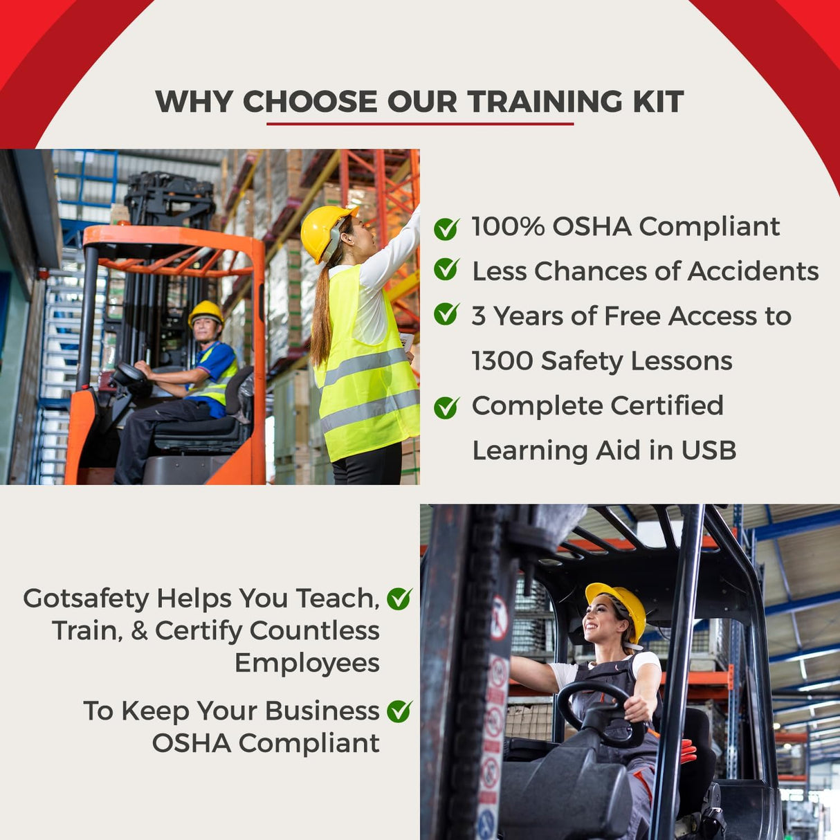 Forklift Training Kit - includes Forklift Certification Cards, Tools, Training Handbooks, Evaluation Checklist, Wallet Cards - 100% OSHA Compliant Forklift Certified Training