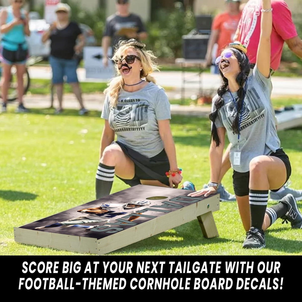 Dallas Football Team Cornhole Decal, Cornhole Board Vinyl Wraps Only - Easy to Apply Adhesive Stickers - UV Protected & Printing, Set of Two - Cornhole Skins for Boards (48” x 24”)