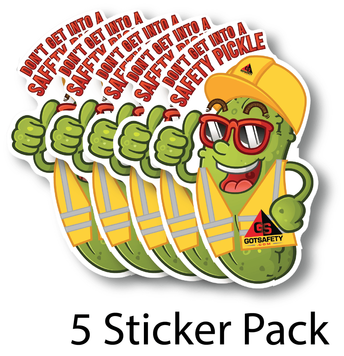 Safety Pickle Stickers (5 Pack) GotSafety.com