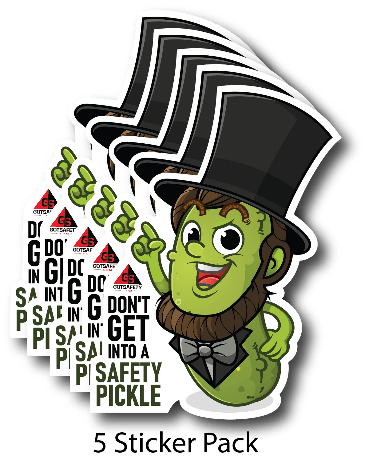 Safety Pickle Stickers (5 Pack) GotSafety.com