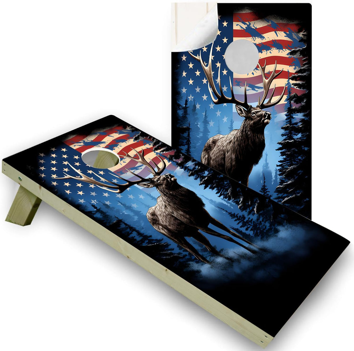 American Wildlife - Cornhole Board Vinyl Wraps Only - Durable and Easy to Apply & Adhesive - UV Protected & Printing, Set of Two - Cornhole Skins for Boards (48β x 24β)