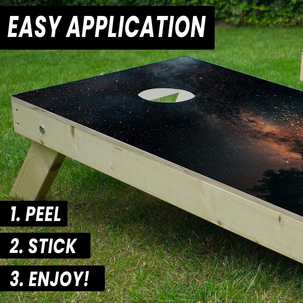 Camp Fire Cornhole Decal, Cornhole Board Vinyl Wraps Only - Durable and Easy to Apply & Adhesive - UV Protected & Printing, Set of Two - Cornhole Skins for Boards (48β x 24β)