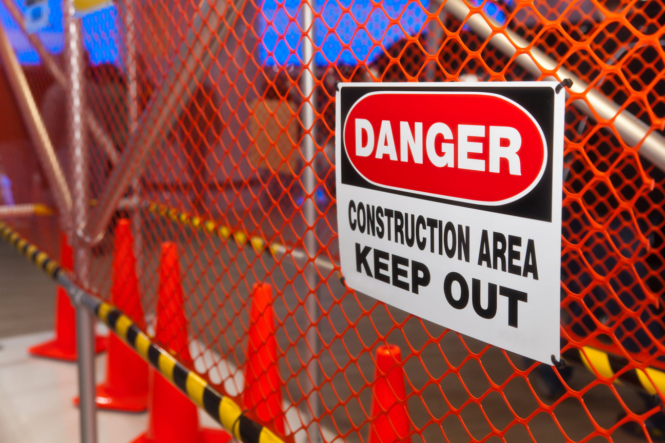 OSHA safety signs and workplace hazard warning decals for construction and industrial sites