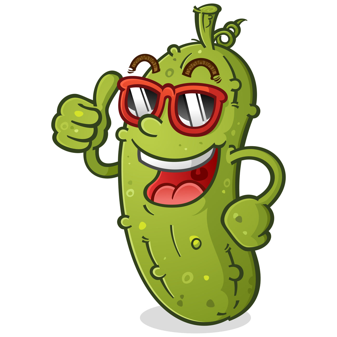 Pete the Safety Pickle mascot merchandise including plushies, magnets, and stickers