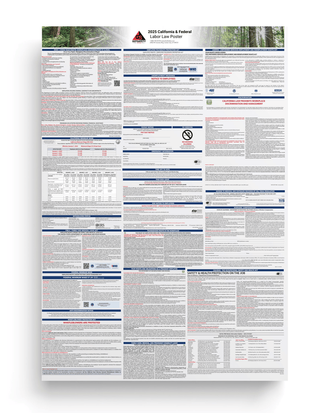 2027 state and federal labor law poster - English & Spanish