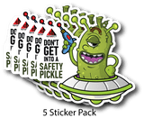 Safety Pickle Stickers (5 Pack)