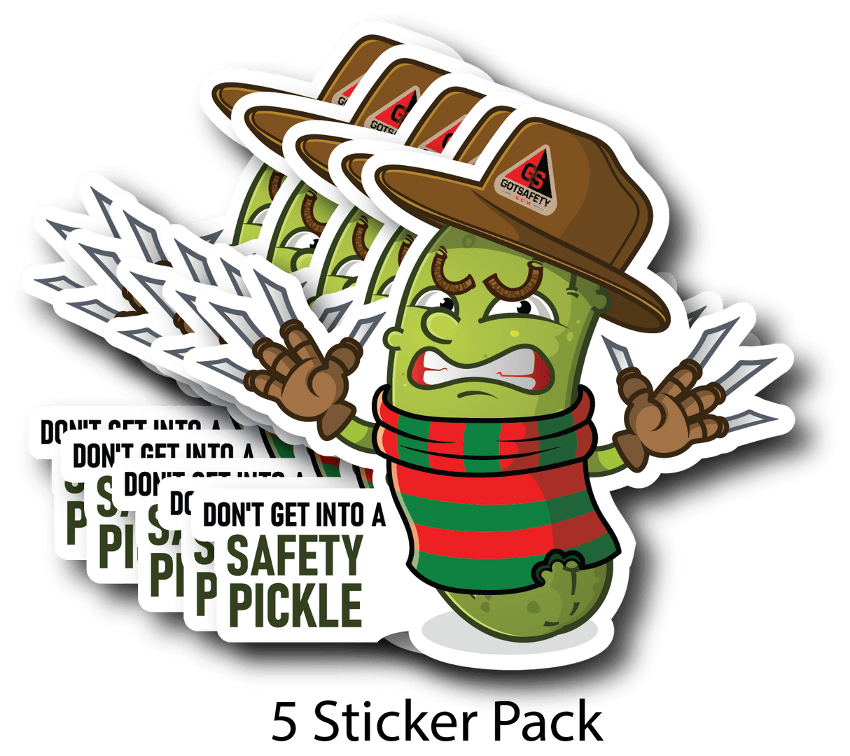 Safety Pickle Stickers (5 Pack)