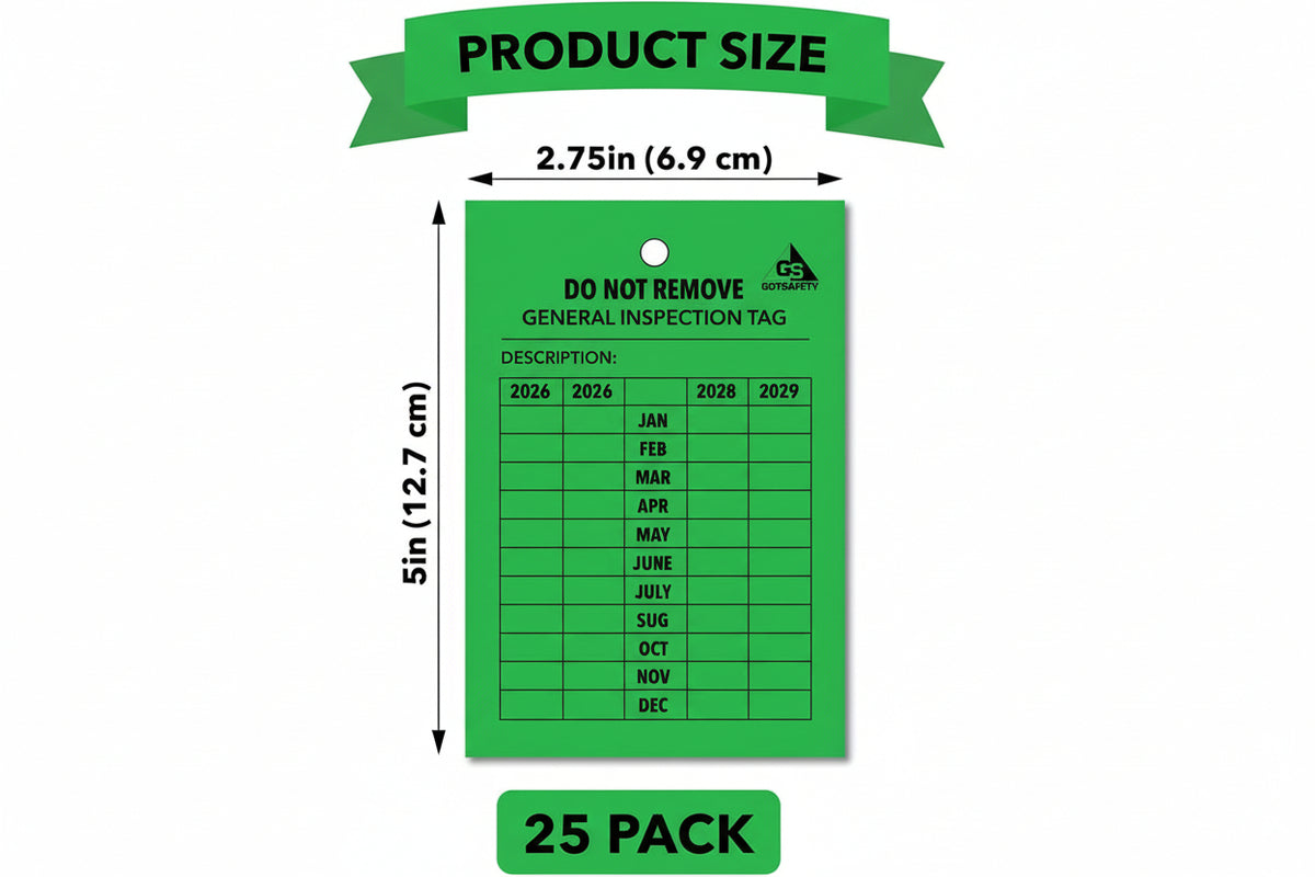 General Monthly Inspection Tags - [25 Pack] for Indoor Or Outdoor Use ...