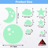 Glow in The Dark Stars & Moons Wall Decal Set - Quality Peel and Stick Vinyl Glow Stars - Perfect Ceiling Decorations for Kids Room, Playroom, & Classroom – Set of 85 Glowing Stars, Moons, & Clouds