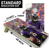 Baltimore Football Team Cornhole Decal, Cornhole Board Vinyl Wraps Only - Easy to Apply Adhesive Stickers - UV Protected & Printing, Set of Two - Cornhole Skins for Boards (48” x 24”)