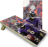 Baltimore Football Team Cornhole Decal, Cornhole Board Vinyl Wraps Only - Easy to Apply Adhesive Stickers - UV Protected & Printing, Set of Two - Cornhole Skins for Boards (48” x 24”)