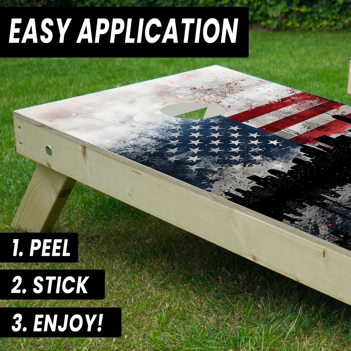 Patriotic Cornhole Board Decal