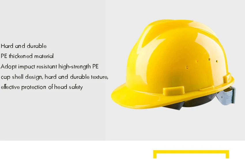 Hard Hat with 4-Point Ratchet Suspension - Impact-Resistant Safety Helmet for Construction & Industrial Use - Available in Orange, Red, Blue, White, and Yellow