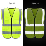 High-Visibility Reflective Safety Vest - Multi-Pocket Work Vest for Construction & Industrial Safety