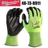 Milwaukee High-Visibility Cut Level 1 Gloves - Polyurethane-Dipped, Touchscreen Compatible, Breathable Safety Work Gloves