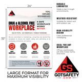Drug-Free & Alcohol-Free Workplace Poster - 24" x 32" Weather-Resistant | Workplace Safety & Awareness GotSafety.com