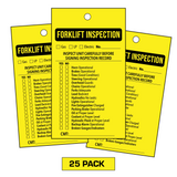 forklift inspection tags 25 pack yellow compliance record tags for daily equipment inspections