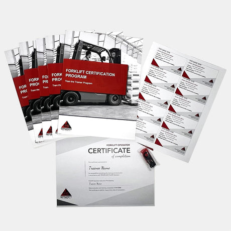 forklift training kit with certification cards handbooks and OSHA compliant training materials